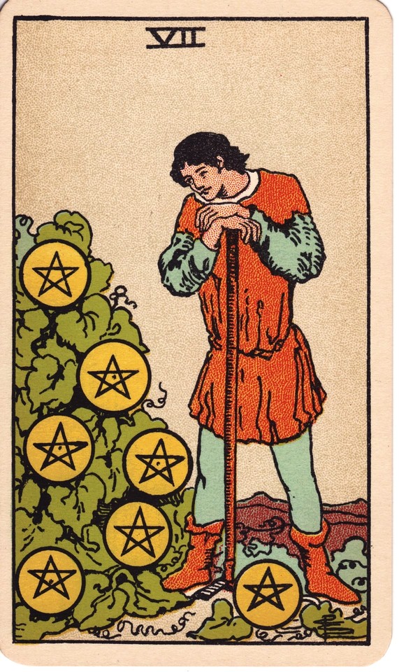 Seven Of Pentacles Tarot Card Meaning These Are Exceedingly 